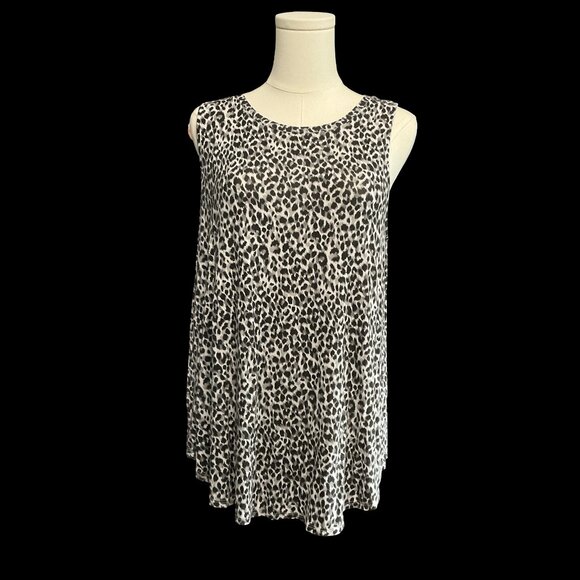 👗5/$25 - Grey/Black Leopard Print Tank Top - Picture 1 of 1